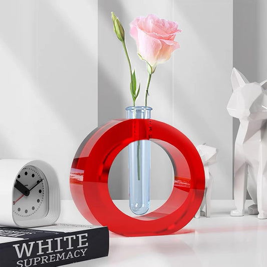 Vase Silikon Formen Diy Harz Formen GießForm Diy Vase Silikonform Mit Reagenzglas Kristall Epoxidharzform Kreative Vasenanordnung Hydroponische Blume GeräT Silikonform Desktop Dekoration Form