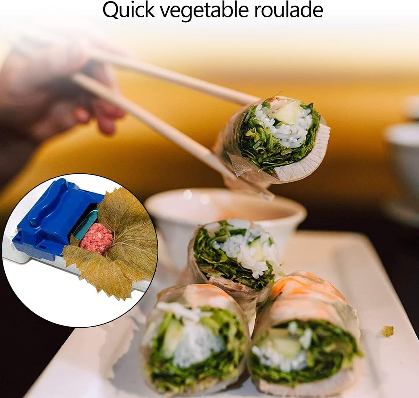 GemüSe Rolling KüChe Rolling Tool 2 StüCk Weinblattrollen, Breite Weinblattrollen, Schnelle Formwerkzeuge, Multifunktionale Fleischrollen, Haushalts-Sushi-Maschinen GemüSerollen Modische Kreative