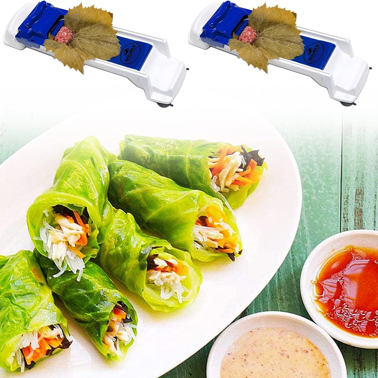 GemüSe Rolling KüChe Rolling Tool 2 StüCk Weinblattrollen, Breite Weinblattrollen, Schnelle Formwerkzeuge, Multifunktionale Fleischrollen, Haushalts-Sushi-Maschinen GemüSerollen Modische Kreative