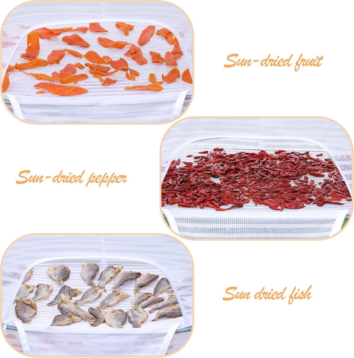 Geschlossene Trocknungsnetze Faltbare Trocknungsnetze Hängendes Trocknungsnetz, Geschlossenes Trocknungsnetz mit 360 Grad Drehhaken, 70 * 50cm Trocknen von Blumen, Fisch, Fleisch, Obst