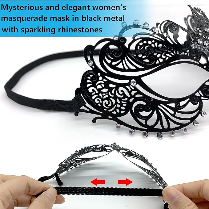 Augenmaske Maskerade Maske Spitze Augenmaske Maskerade 2-teiliges Party-Metall-Diamant-Eisen-Masken-Set, Maskerade-Maskerade-Masken, Paar-Maskerade-Masken Augenklappen, Halloween Masken