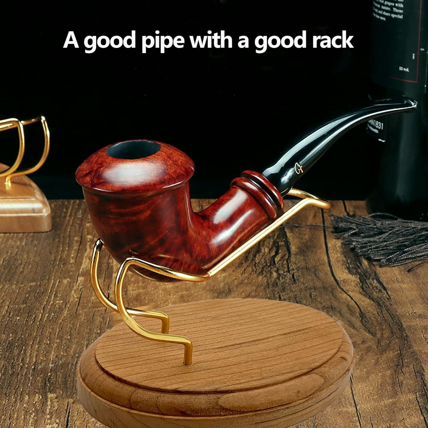 Wooden Pipe Stands Holder For Tobacco Pipe Einzelpfeifenhalter Aus Massivem Holz, Kreativer RaucherzubehöR-AusstellungsstäNder, Pfeifenhalter Aus Phnom Penh, Vertikaler Pfeifenhalter